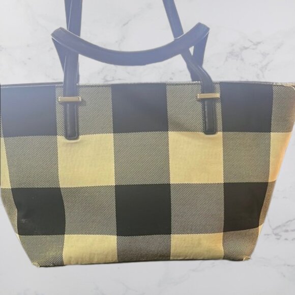 Kate Spade Black and White Checkered Canvas Bag (REHAB) - Picture 3 of 14